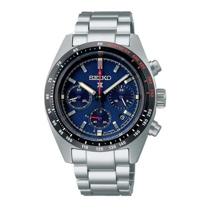Seiko SSC815P1 Prospex Solar Chronograaf staal zilverkleurig-blauw 39 mm