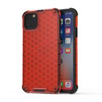 Schokbestendige honingraat PC + TPU Case voor iPhone 11 Pro (rood)