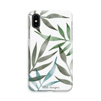 Tropical watercolor leaves: iPhone X Volledig Geprint Hoesje