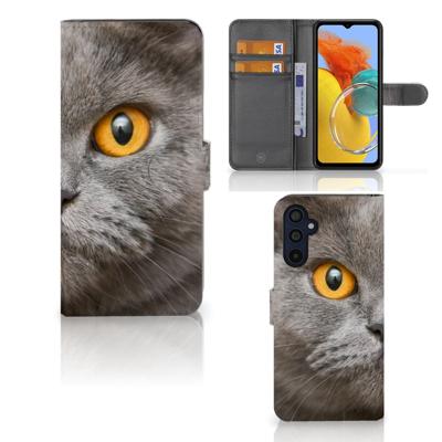 Telefoonhoesje | Met pasjeshouder | Samsung Galaxy M14 Britse Korthaar Telefoonhoesje | Met pasjeshouder | Samsung Galaxy M14 Britse Korthaar