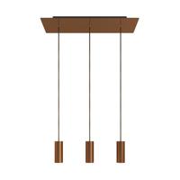 Hanglamp met 3 pendels en metalen kap met lamp Satijnkoper-Dibond | Creative-Cables | Lamp kopen | Creative-Cables | Lamp kopen | Creative-Cables | |