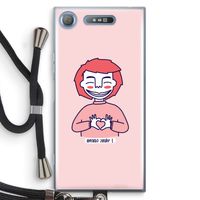 Hartje: Sony Xperia XZ1 Transparant Hoesje met koord