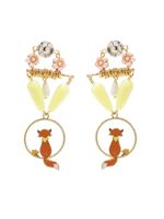 Amir Slama boucles d'oreilles pendantes à motif chat - Jaune - thumbnail