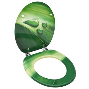 VidaXL Toiletbril met deksel waterdruppel mdf groen