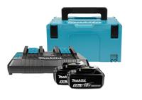 Makita accessoires 197629-2 starterset 18v li-ion 2x 5,0ah + duolader in mbox - bl1850 - dc18rd