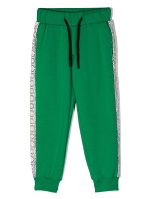 Roberto Cavalli Junior pantalon de jogging à bords contrastants - Vert