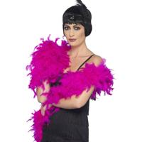 Luxe boa - 2x - roze - 180 cm - 80g - veren - carnaval - verkleden