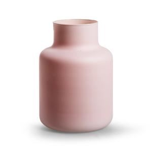 Bloemenvaas Gigi - mat roze - eco glas - D14,5 x H20 cm - melkbus vaas