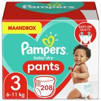Pampers - Baby Dry Pants - Maat 3 - Maandbox - 208 stuks - 6/11KG