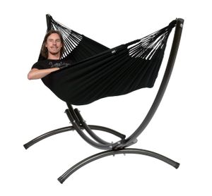 'Arc & Classic' Black Eénpersoons Hangmatset - 120 kg - Zwart - Colombiaanse - Tropilex