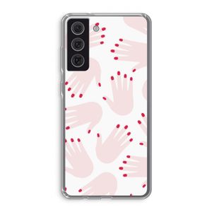 Hands pink: Samsung Galaxy S21 FE Transparant Hoesje