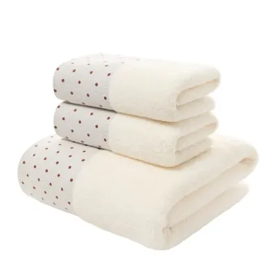 3-delige Luxe Handdoekenset | 100% Gekamd Katoen | Jacquard Geborduurd