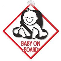 Baby on board bordje met zuignappen - thumbnail