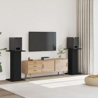 Speakerstandaards 2 st 30x30x80 cm bewerkt hout zwart