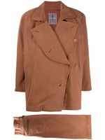 Issey Miyake Pre-Owned ensemble jupe-veste - Marron - thumbnail