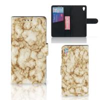 Sony Xperia Z3 | Bookcase | Marmer Goud
