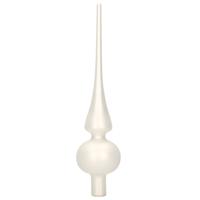 Decoris Kerst piek - wit - 26 cm - glas - mat - kerstboompiek