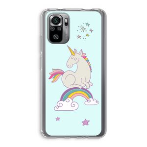 Regenboog eenhoorn: Xiaomi Redmi Note 10S Transparant Hoesje
