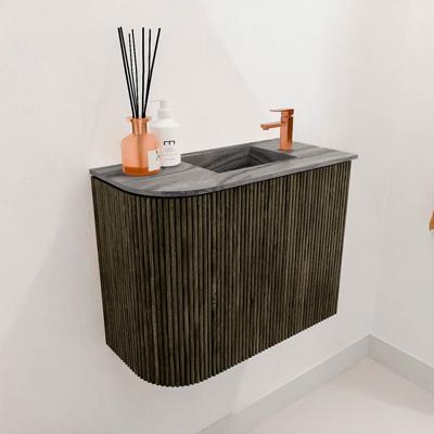 Toiletmeubel Mondiaz Joya Dlux | 51.6 cm | Meubelkleur Shadow | Faye wastafel Sombra Wasbak Rechts | 1 kraangat