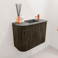 Toiletmeubel Mondiaz Joya Dlux | 51.6 cm | Meubelkleur Shadow | Faye wastafel Sombra Wasbak Rechts | 1 kraangat