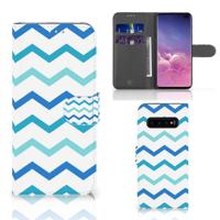 Samsung Galaxy S10 Plus | Telefoon Hoesje | Zigzag Blauw