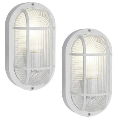 Buitenlamp - 2x - ovaal - bulleye lamp - wit - E27 - waterdicht IP54