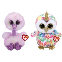 Ty - Knuffel - Beanie Buddy - Kenya Ostrich & Enchanted Owl