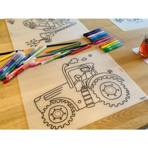 Herkleurbare placemat Tractor