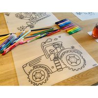 Herkleurbare placemat Tractor