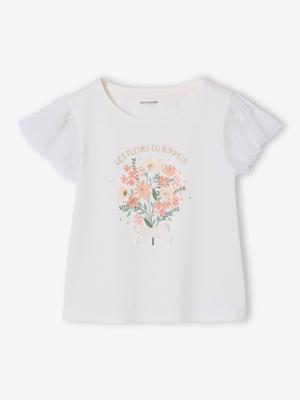 T-shirt met korte mouwen met bloemenprint wit