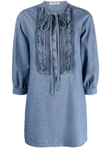 Ports 1961 robe en jean à volants - Bleu