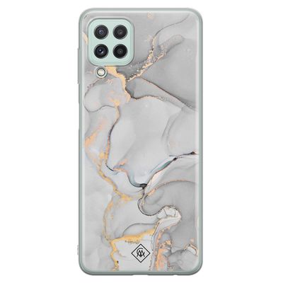 Samsung Galaxy A22 4G siliconen hoesje - Marmer grijs