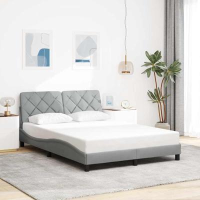 Bedframe zonder matras stof lichtgrijs 140x200 cm