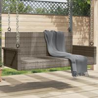 Schommelbank 119x56x48 cm poly rattan grijs - thumbnail