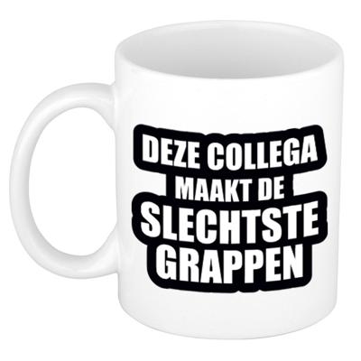 De slechtste grappen cadeau koffie mok - drink beker - wit - 300 ml