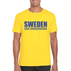 Geel Zweden supporter t-shirt voor heren