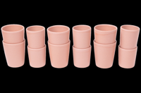 Koffiekopjes set van 12 - 150 ml en 250 ml - 6 persoons - Madeira - roze - Portugees stoneware