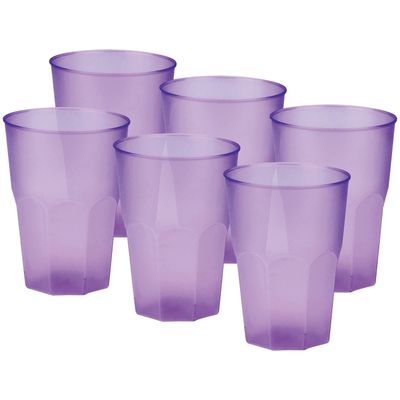 Drinkglazen frosted - lila paars - 36x - 420 ml - onbreekbaar kunststof - Feest/cocktailbekers Drinkglazen frosted - lila paars - 36x - 420 ml - onbreekbaar kunststof - Feest/cocktailbekers