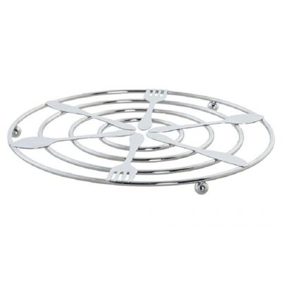 Items Pannenonderzetter - zilverkleurig - metaal - 20 cm - rond