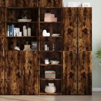 Hoge kast 50x41x185 cm bewerkt hout gerookt eikenkleurig