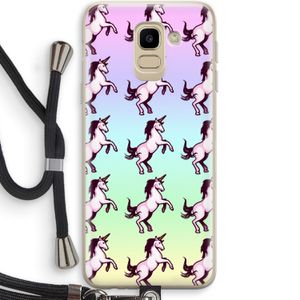 Musketon Unicorn: Samsung Galaxy J6 (2018) Transparant Hoesje met koord