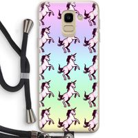 Musketon Unicorn: Samsung Galaxy J6 (2018) Transparant Hoesje met koord