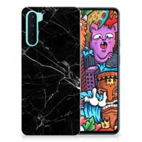 OnePlus Nord | TPU | Siliconen hoesje | Marmer Zwart - Origineel Cadeau Vader