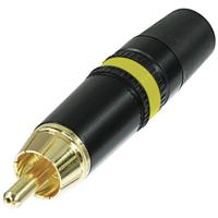 Rean AV NYS373-4 Cinch-connector Stekker, recht Aantal polen: 2 Zwart, Geel 1 stuk(s)