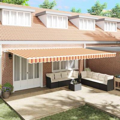 Inklapbare luifel Geel en oranje 600 × 350 cm geel en oranje