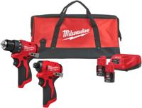 Milwaukee M12 BLPP2D-202B Accu-machineset 2-delig BLDDRC + BLIDRC in tas | Incl. 2x 2,0Ah accu en lader - 4933500139 - thumbnail