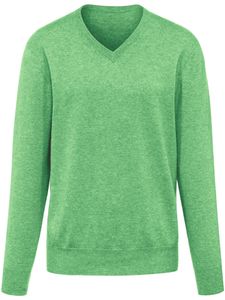 Trui 100% kasjmier V-hals Van Peter Hahn Cashmere groen