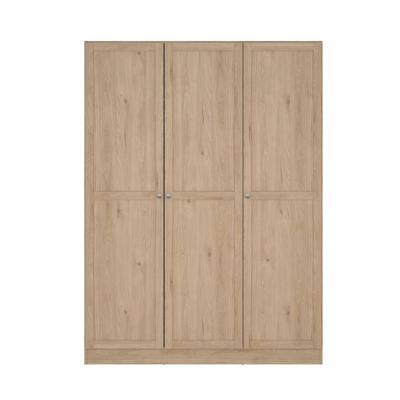 Leen Bakker - Kledingkast Lynn 3-deurs - Eikenkleur - 200x147x62 Cm - Spaanplaat - Bruin