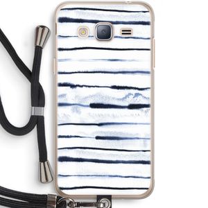 Ink Stripes: Samsung Galaxy J3 (2016) Transparant Hoesje met koord