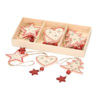 Houten kerstboomversiering witte hangers 10 cm - Kersthangers